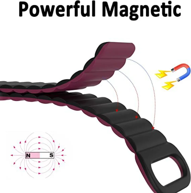 Спортивный силиконовый ремешок для Apple Watch Ultra 49 мм 7 8 9 41 мм 45 мм series10 46 мм 42 мм с магнитной петлей iWatch 6 5 4 SE 44 мм 40 мм