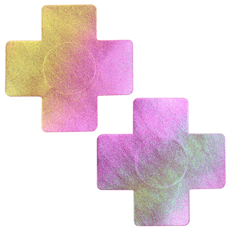 OY الليزر التدرج اللون الحلمة يغطي المتاح غير مرئية ذاتية اللصق تنفس فطائر اللحم الساتان الصدرية ملصقات الإناث النساء #6