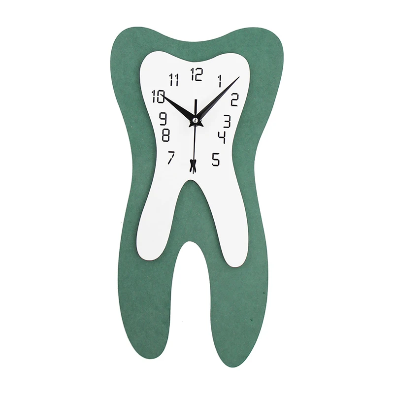 ​​​Wooden Tooth Wall Clock ​​​Creative Tooth Wall Decor Clock Minimalist Art Dentist Time Clock Wall For Living Room