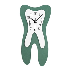 ​​​Wooden Tooth Wall Clock ​​​Creative Tooth Wall Decor Clock Minimalist Art Dentist Time Clock Wall For Living Room
