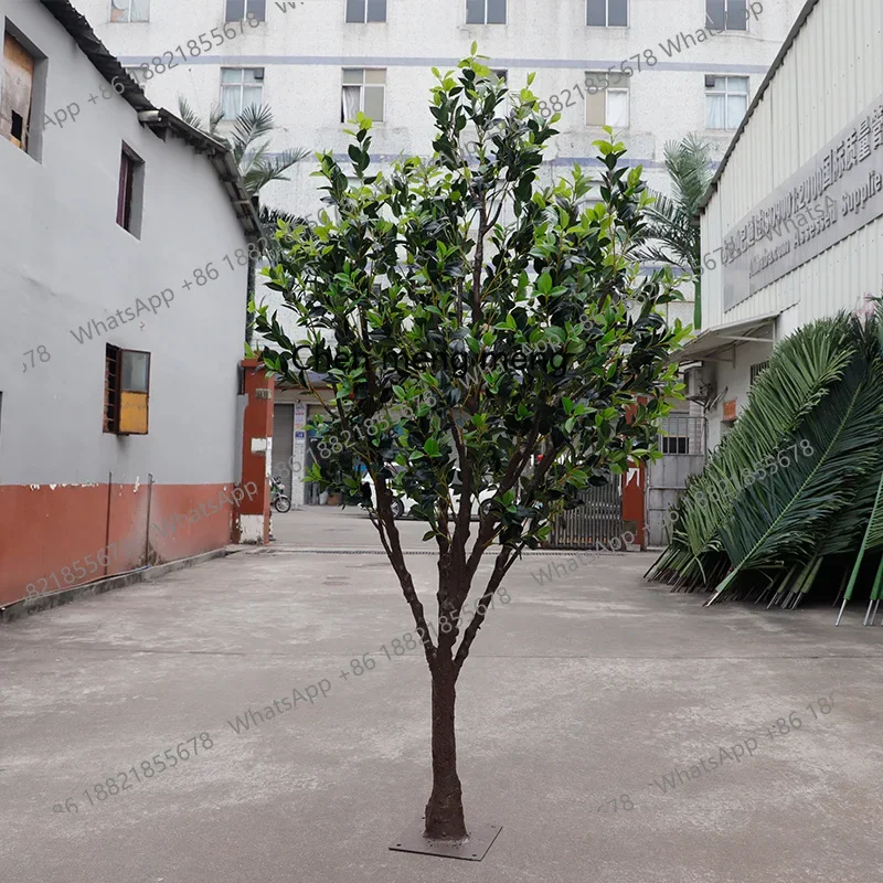 

X Simulation indoor and outdoor decorative camellia trees, fake plant plastic poles, new landscaping simulation green plants