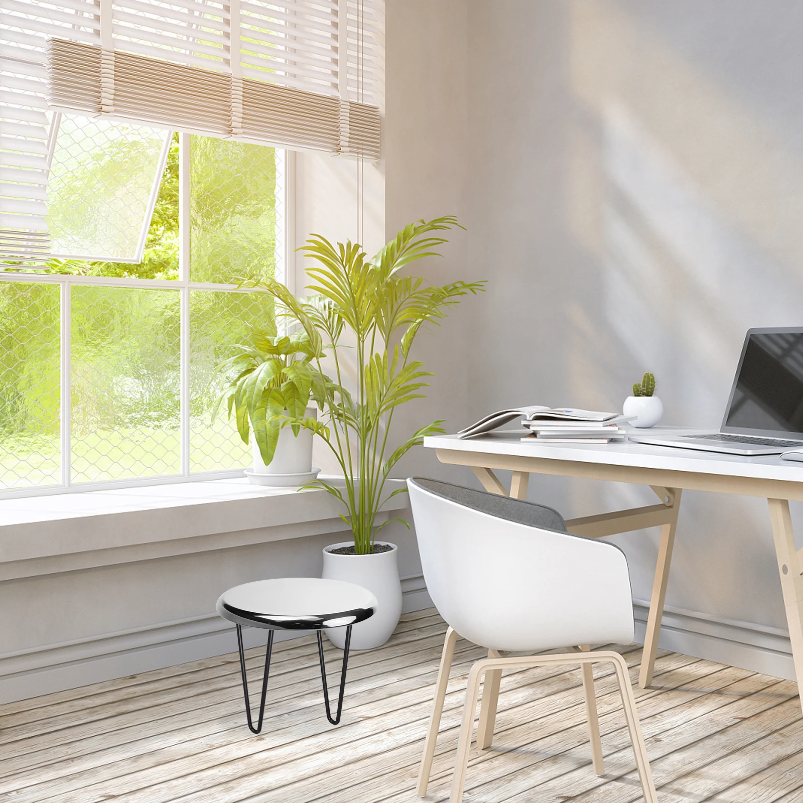 

2pcs Simple Table Legs Round Metal Hairpin Black Furniture Student Coffee Desk Sturdy Wear Resistant Easy Install