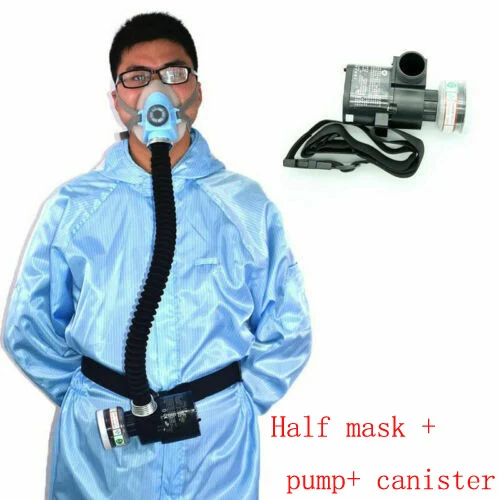 Protective Electric Constant Flow Supplied Air System Gas Mask Respirator Workplace Safety Supplie Full Face Gas Mask Respirator