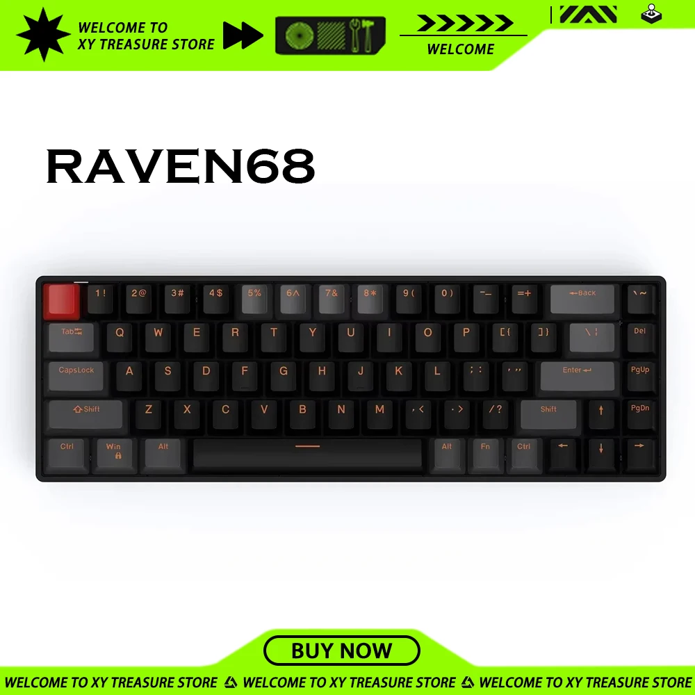 Teamwolf Raven68 Magnetic Switch Hot Swap Wired 68keys Keyboards Rgb Quick Trigger Mechanical Keyboard Fps Gaming Keyboard