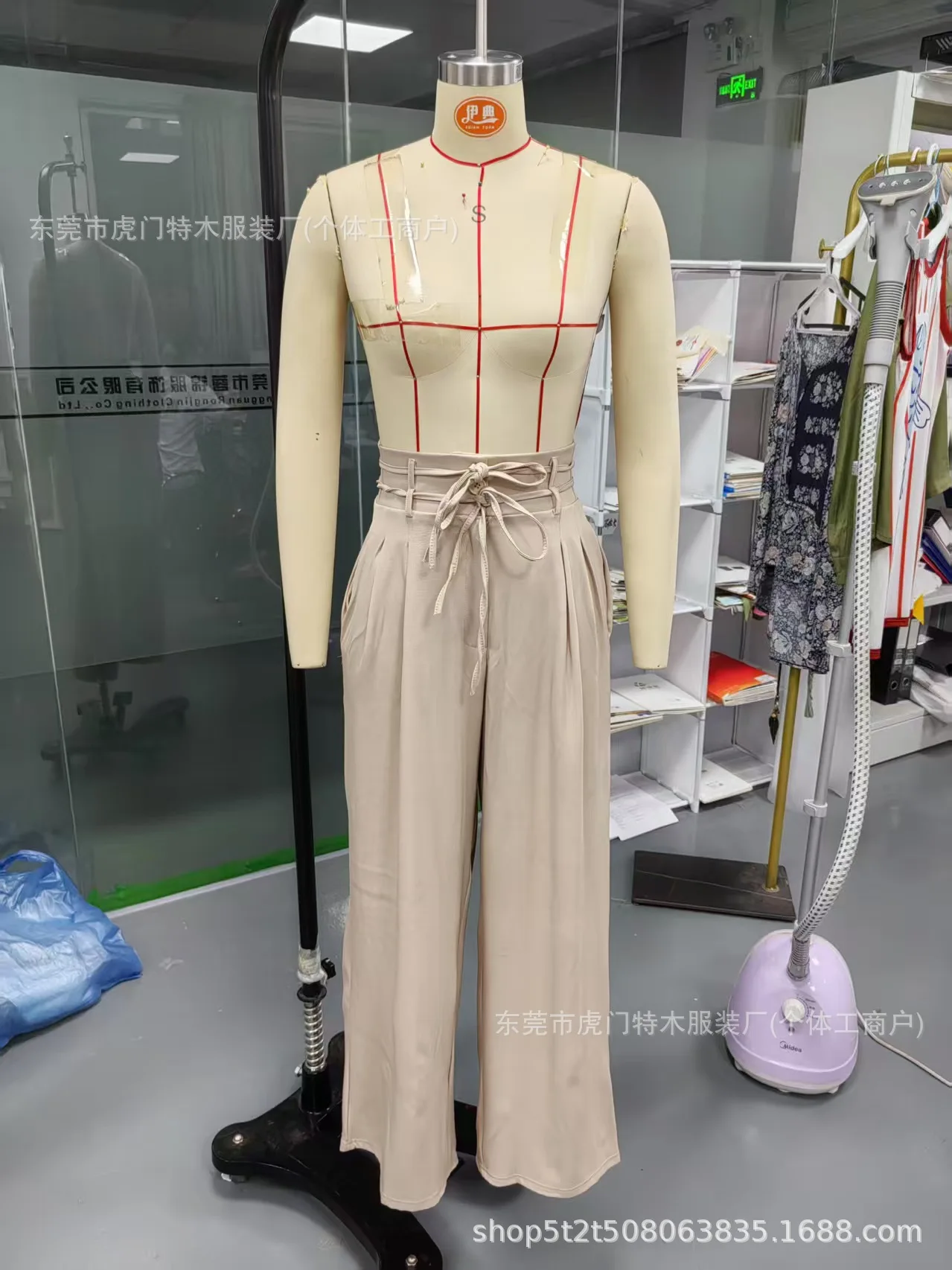 High Waist Pant Women Casual Wide Leg Pants Pockets Lace Up Y2k Streetwear Floor Length Trousers Summer Office Lady Elegant