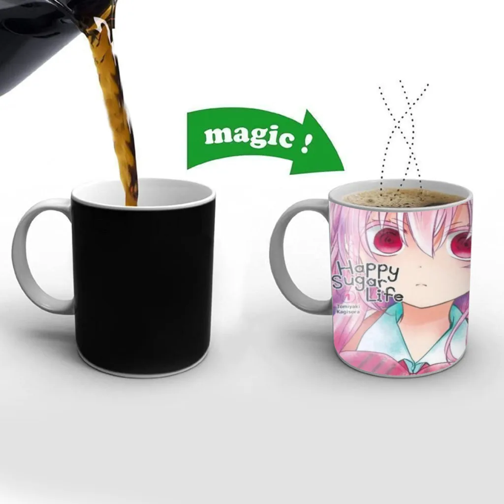 

Happy Sugar Life One Piece Coffee Mugs And Mug Creative Color Change Tea Cup Ceramic Milk Cups Novelty Gifts