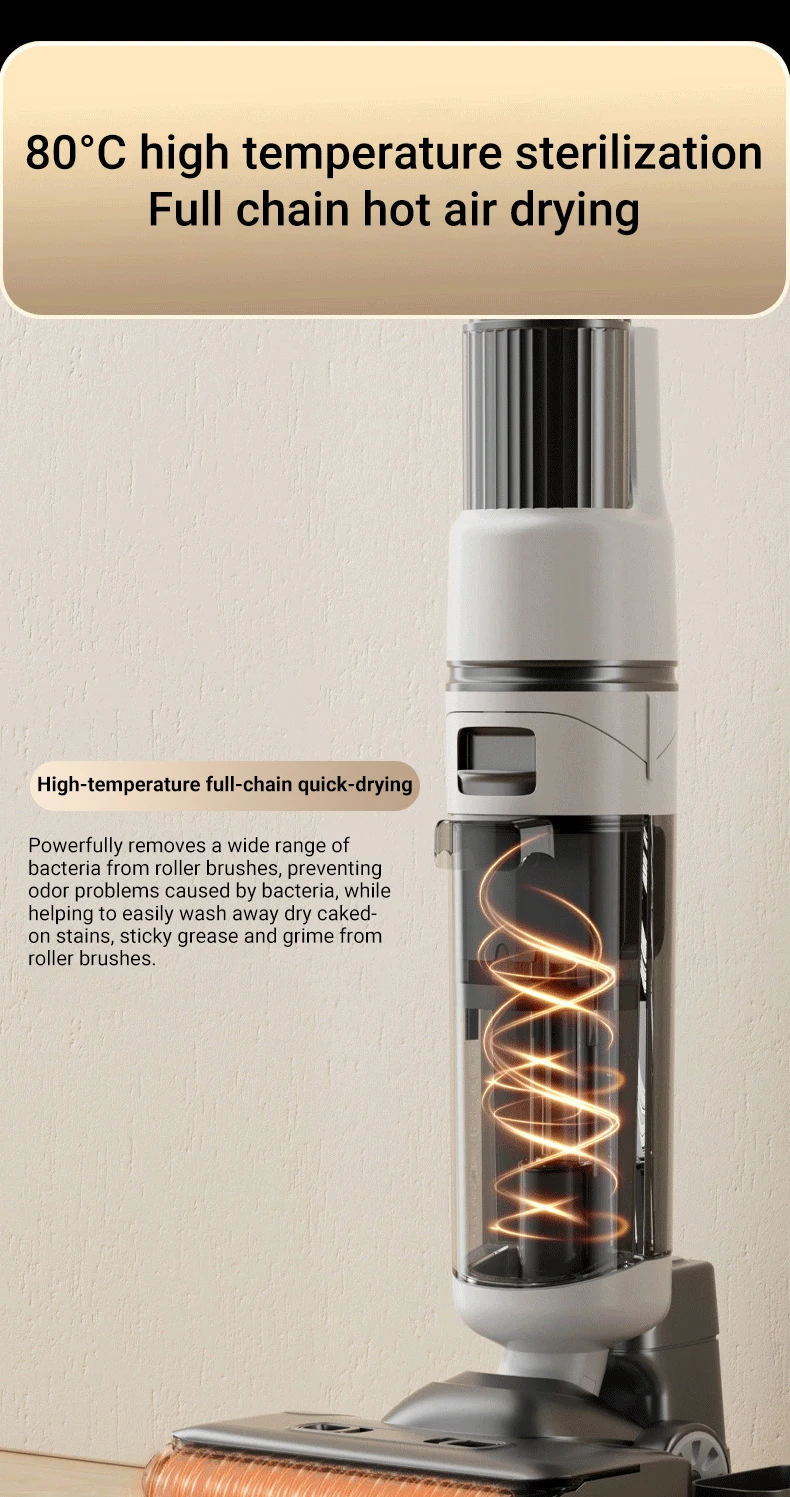 DIVEDEER 15000Pa Wireless Wet Dry Vacuum Cleaner Smart Cordless Mop Floor Cleaner Self-Cleaning Auto Suction Floor Washer