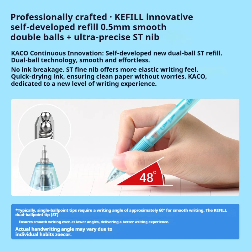 KACO K1 الجانب الصحافة نوع هلام القلم 0.5 مللي متر الحبر الأسود المزدوج حبة ST تلميح التجفيف السريع الكتابة السلس للامتحان ، القرطاسية الجمالية