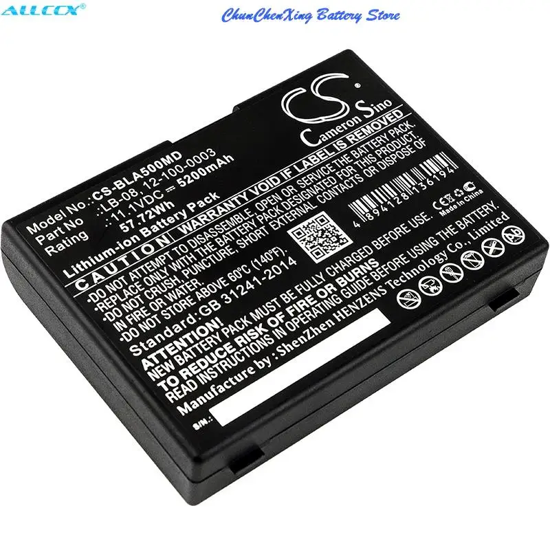 Imagem -04 - Bateria Médica Sino de Cameron 11.1v 5200mah 121000003 Lb-08 para Bolate a5 a6 a8 q3 v6 Mais Ferramenta