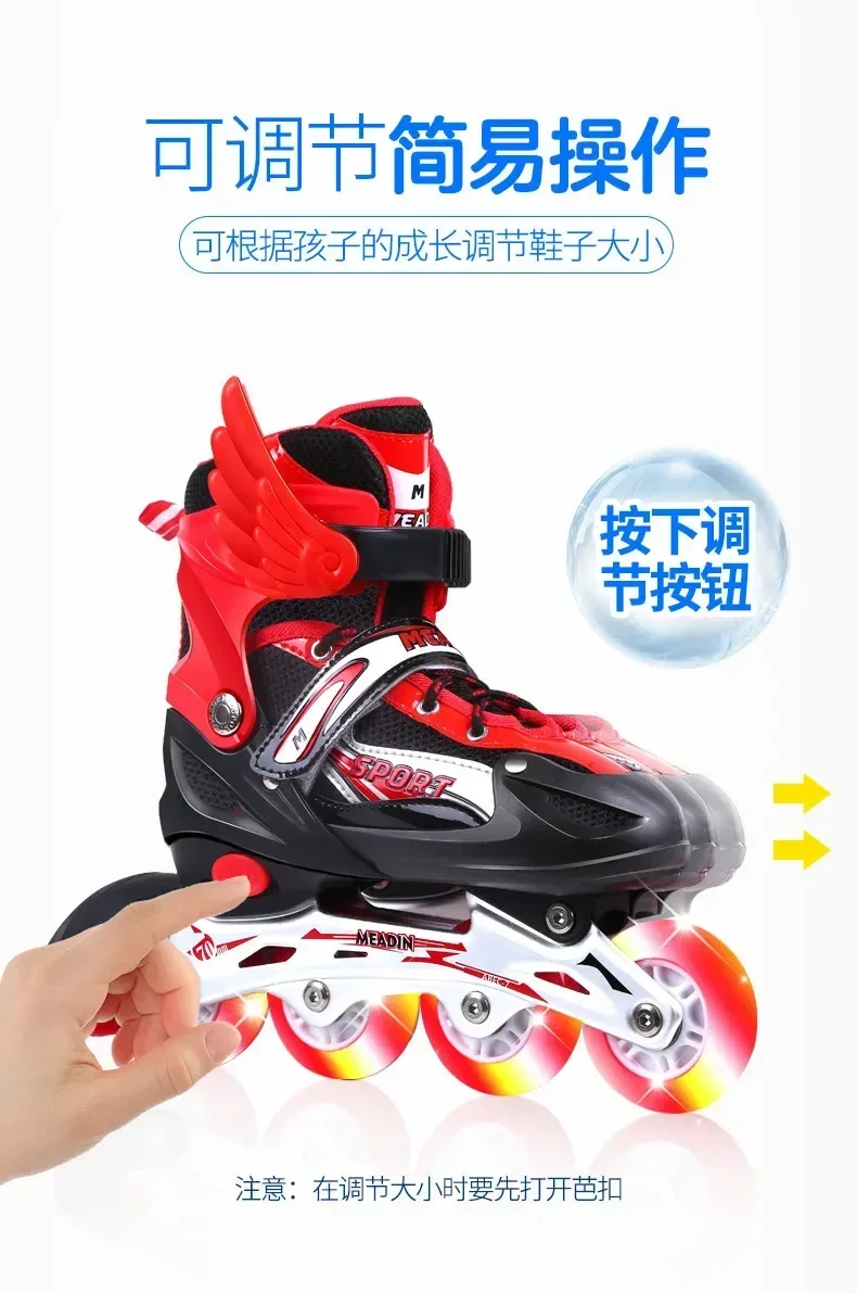 أحذية تزلج 2025، أحذية تزلج دوارة ذات صف مستقيم للأطفال، أحذية تزلج دوارة، قابلة للتعديل لكل من الرجال والنساء #6