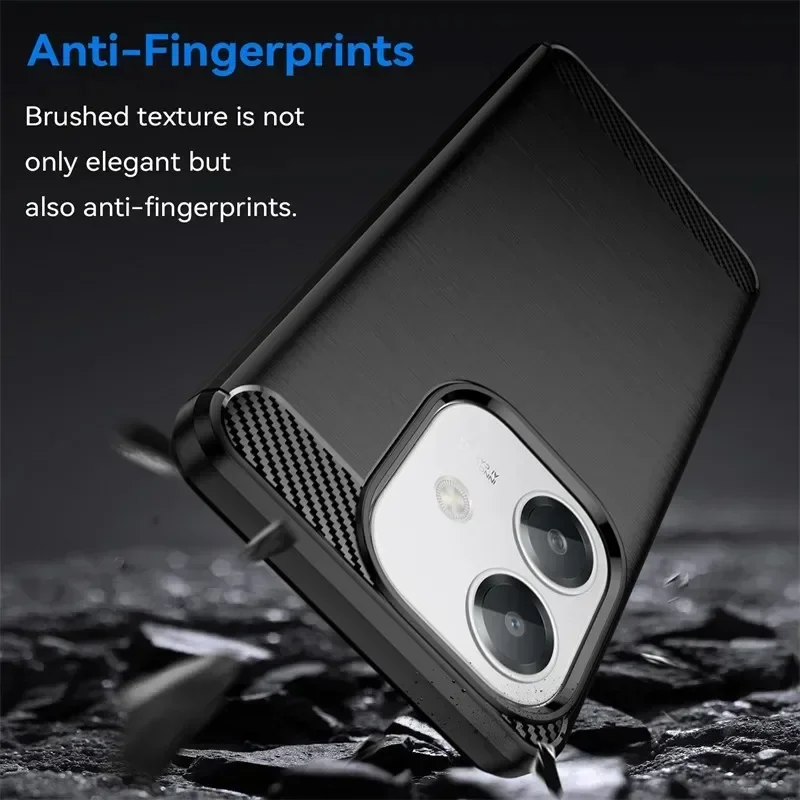 Skinlee For OPPO A3X 4G/5G Case Carbon Fiber Brushed Texture Matte Soft Cover For OPPO A3 Pro 5G Back Casing