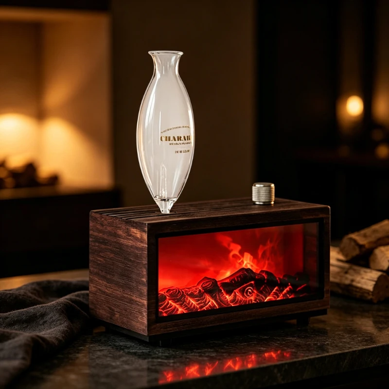 Classic Flame Atmosphere Desktop Decorative Lamp, Cold Fragrance Instrument, Fireplace Fragrance Diffuser