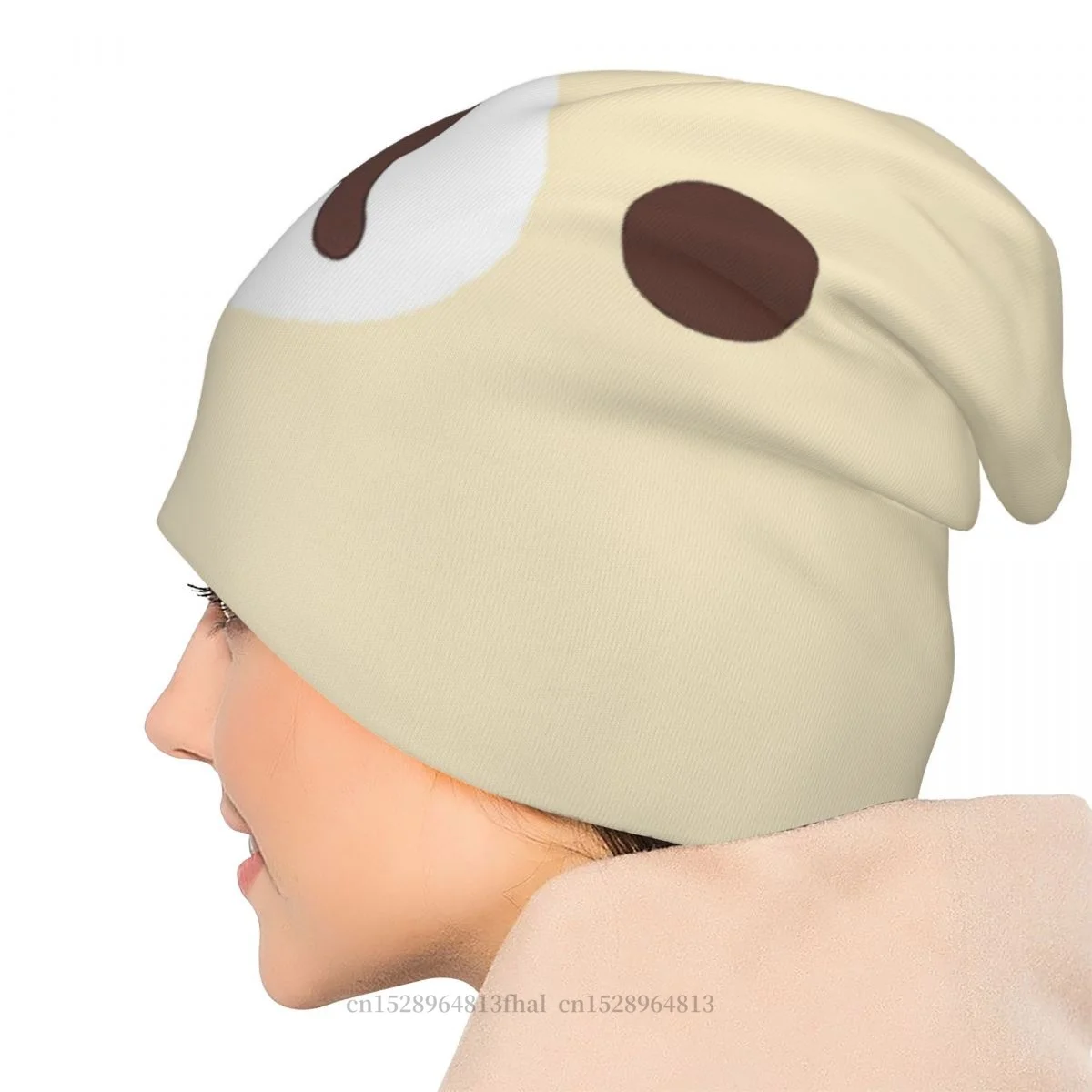 Rilakkuma-gorros de oso relajante para hombre y mujer, gorro fino de cara grande, gorros de otoño y primavera, gorro de esquí callejero