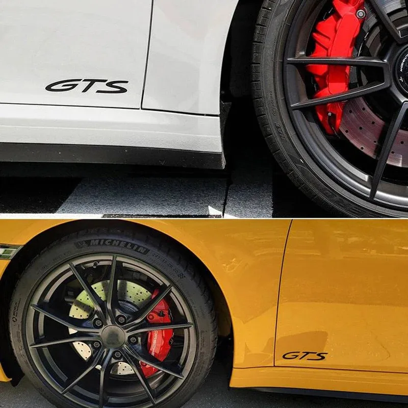 2PCS New Car Styling GTS Body Emblem Badge Sticker For Cayenne Cayman Panamera Macan 911 718 928 901 930 Accessories