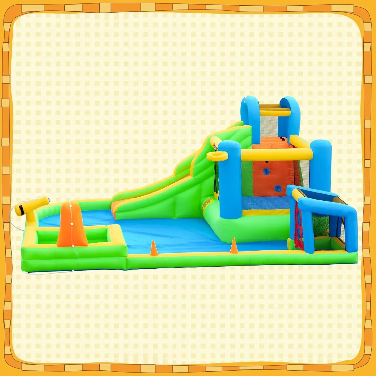 

Hot-sellingInflatable Bounce House 9 in 1 Water Slide with Blower Bouncy House for Kids Indoor Outdoor Wet Dry Combo Water Bounc
