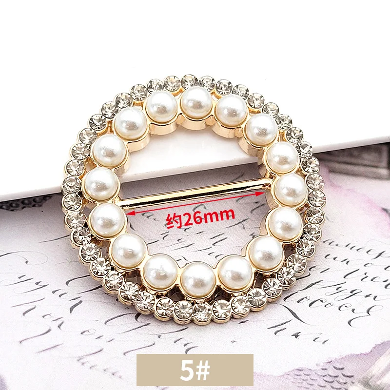 1pcs Wholesale Scarf Buckle High-grade Clothing Buckle Pearl Rhinestone Decorative Accessories Corner Knot Buckle.