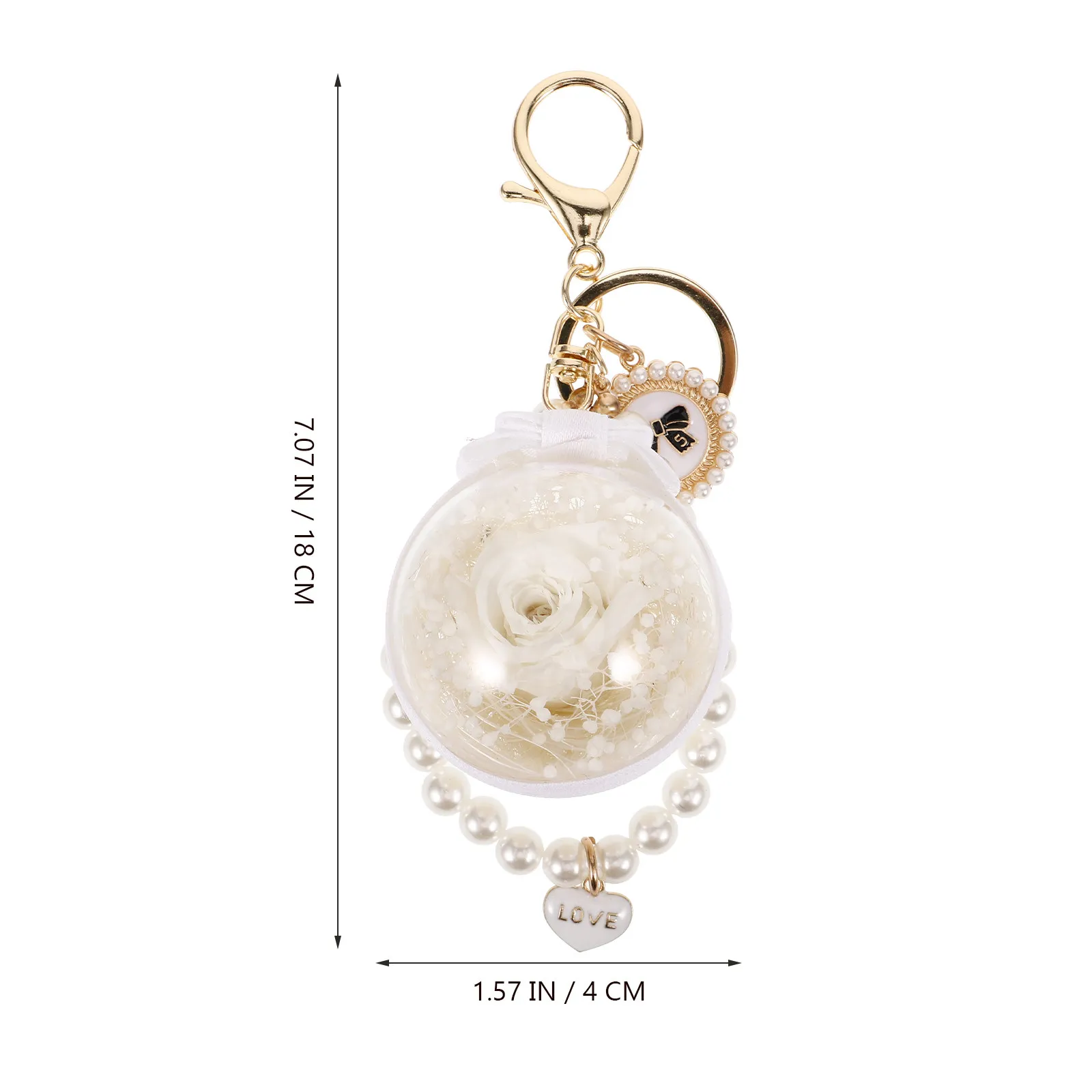 Butterfly Bow Everlasting Flower Acrylic Keyring Sturdy Keychain Bag Backpack Pendant Fashionable Portable Gift Decorative Charm
