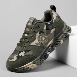 Fashion Sneakers for Men Outdoor Army Green Casual Shoes Men Camouflage Comfortable Mans Walking Footwear Lovers Big Size 45