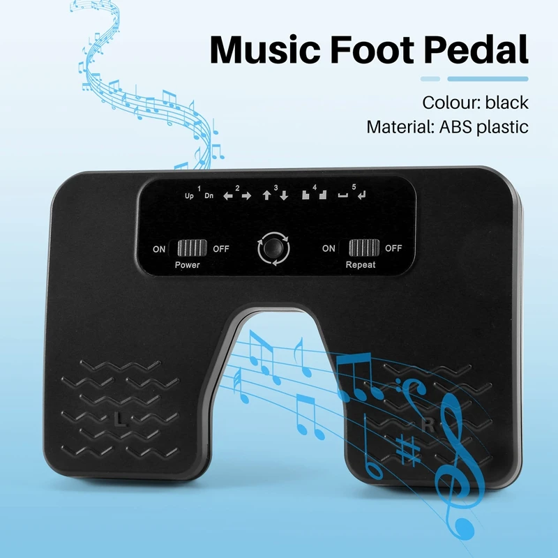 Wireless Page Turner Pedal Music Foot Pedal For Guitar Violin Piano Music Sheet Flipping Musical Instrument-Black