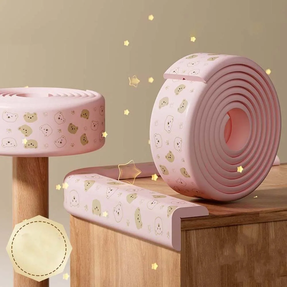 

Double-sided Tape Baby Anti-collision Strip Soft Cartoon Table Corner Protective Cover Bear Yellow NBR Edge Corner Elderly