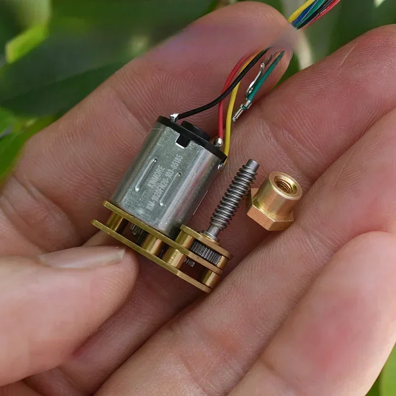 미니 선형 액추에이터 N20 풀 메탈 기어박스 기어 모터 (너트 포함) DC 3V-4.2V 3.7V 130 RPM 저속 엔진 (지문 잠금 장치용)