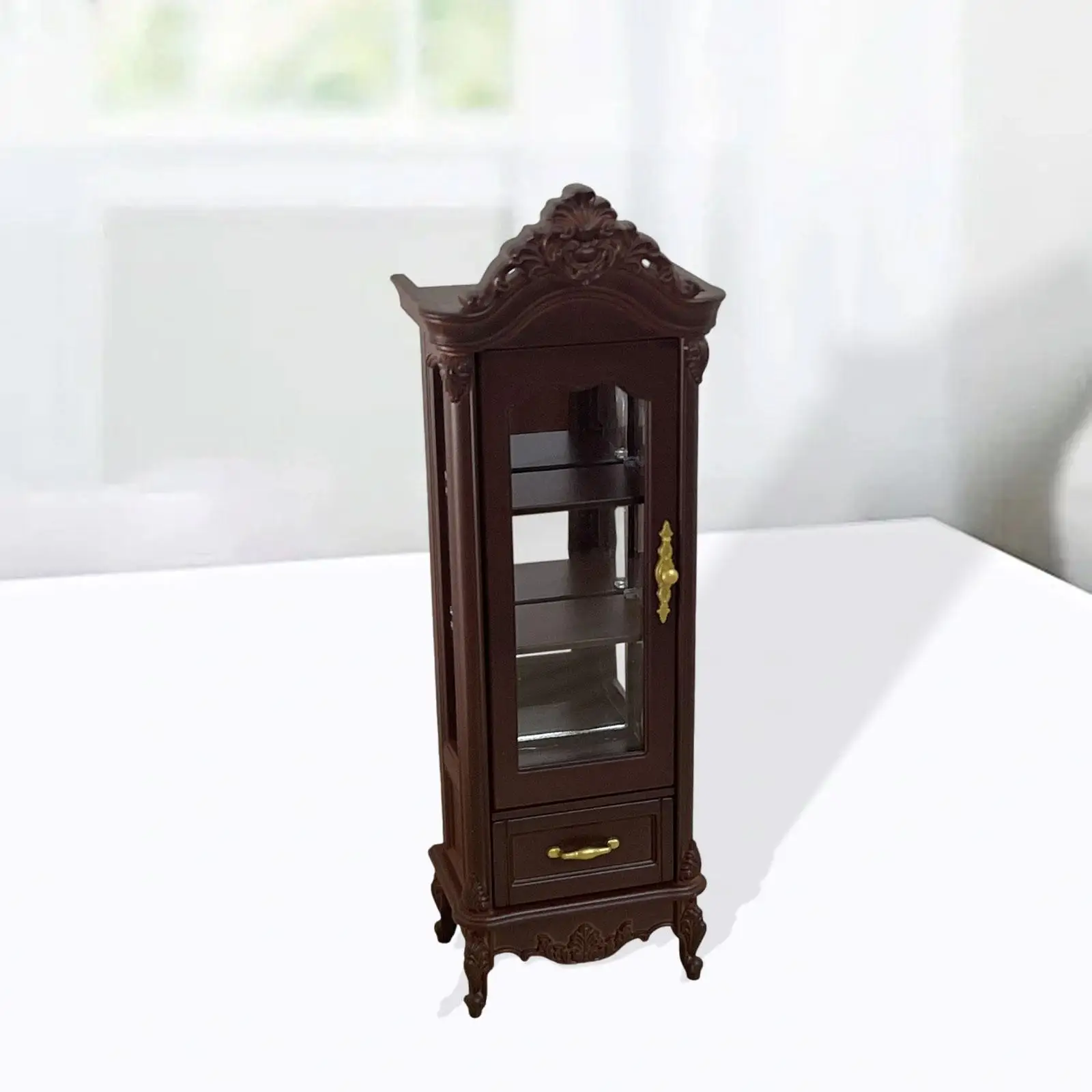 Armário de simulação para casa de bonecas, pode ser aberto para acessórios de cena de bonecas, ornamento de mesa, decoração de jardim de fadas, adereços de móveis