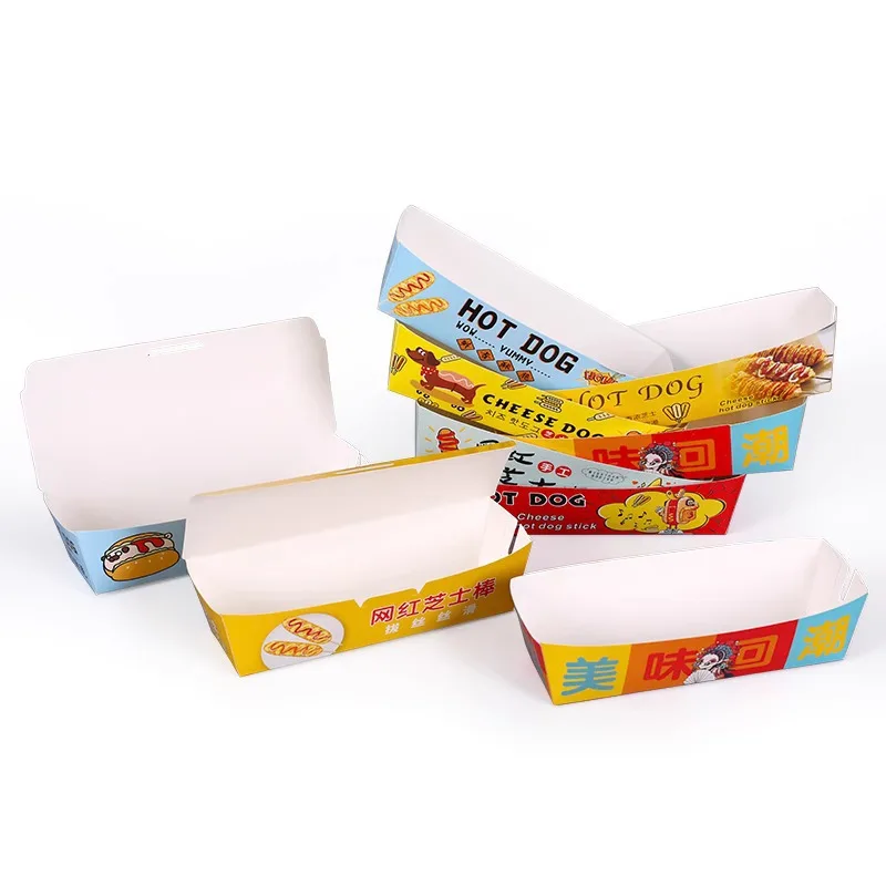 Customized. Hot Dog to-Go Box Cheese Hot Dog Stick Box Starch Crispy Roasted Sausage Sausage Stuffed Packing Box Commercial