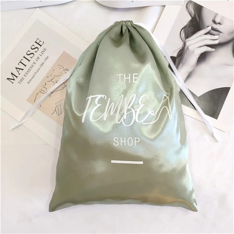 custom.High Quality Sustainable Custom Luxury Packaging Silk Satin Drawstring Jewelry Pouch Bag