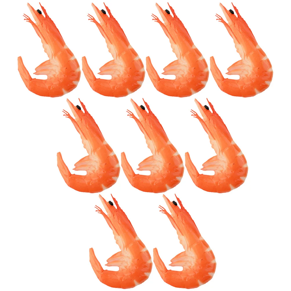 9pcs Fake Food Artificial Shrimp Model Simulated Shrimp Fake Food Photo Prop food model faux food realistic fake shrimp