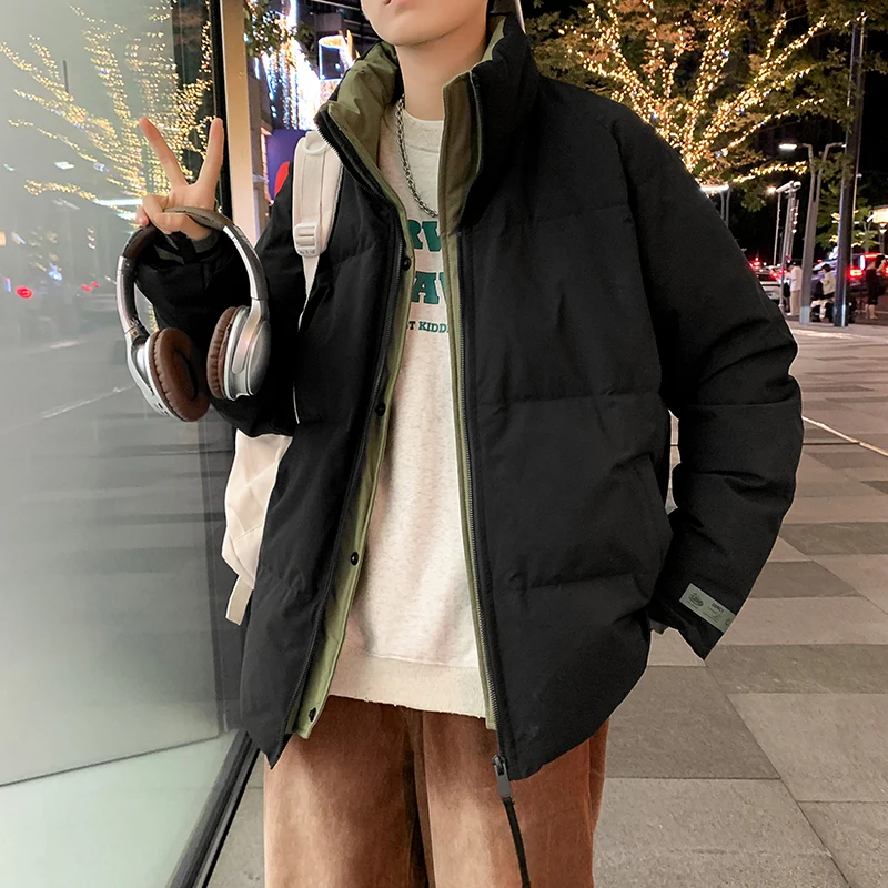 

Мужская утепленная куртка-пуховик белого цвета, повседневная, теплая, осенне-зимняя верхняя одежда, укороченная, уличный стиль, цветная