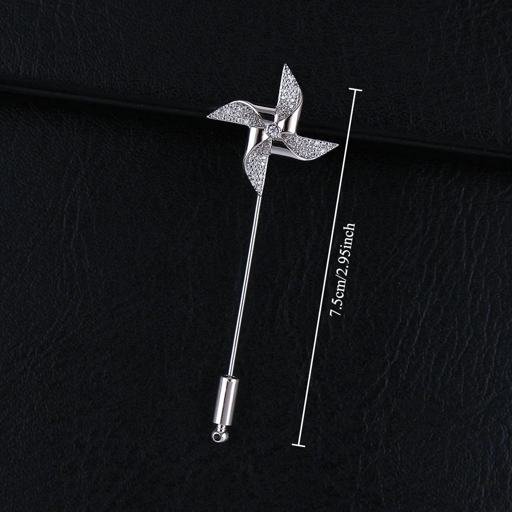Special Windmill One Word Brooch Business Banquet Suit Shirt Collar Decoration Cute and Exquisite Windmill Gift Pin