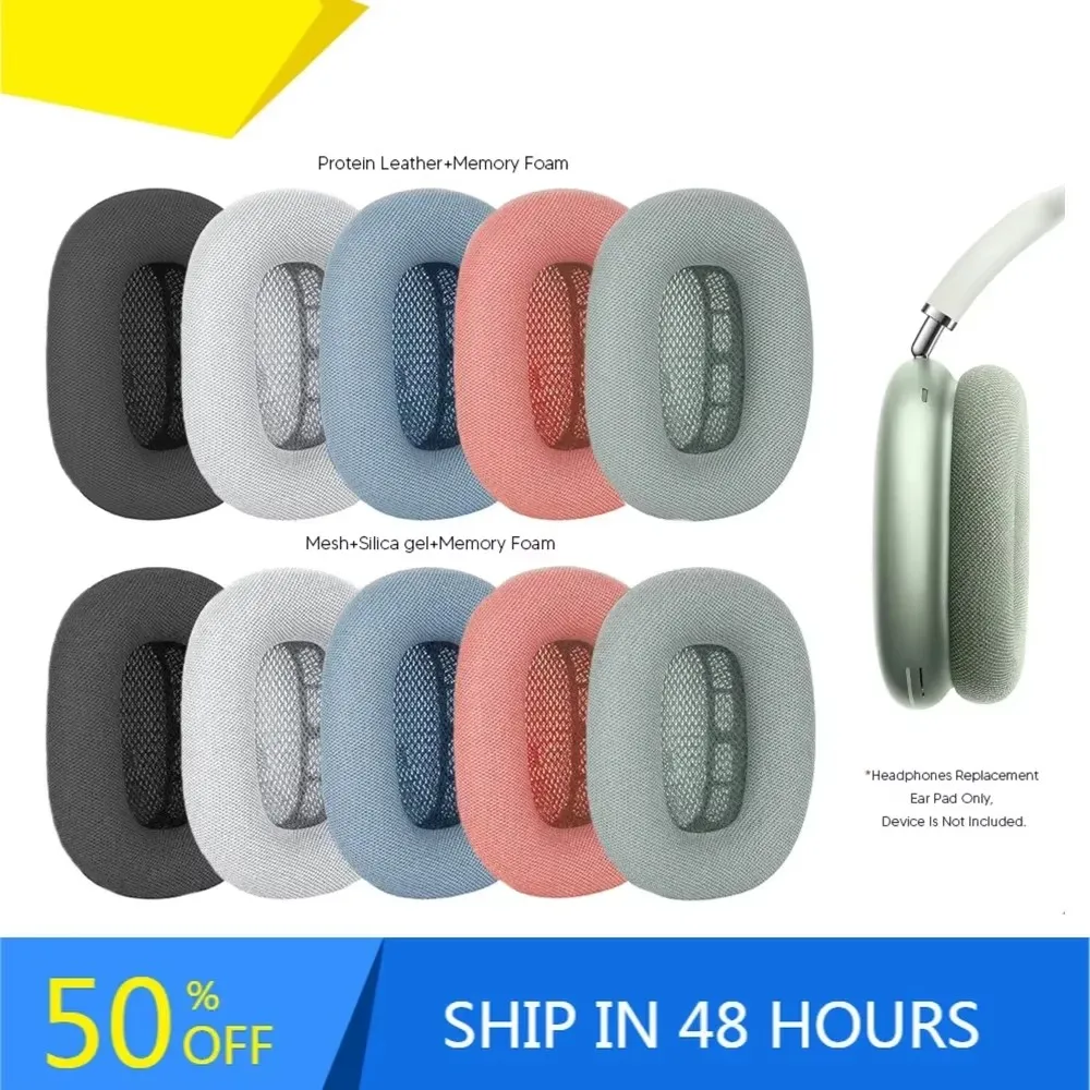 Replacement Ear Pads For Apple Airpods Max Wireless Headphone Accessories Ear Cushion Memory Foam Ear Cups Repair Parts Memory