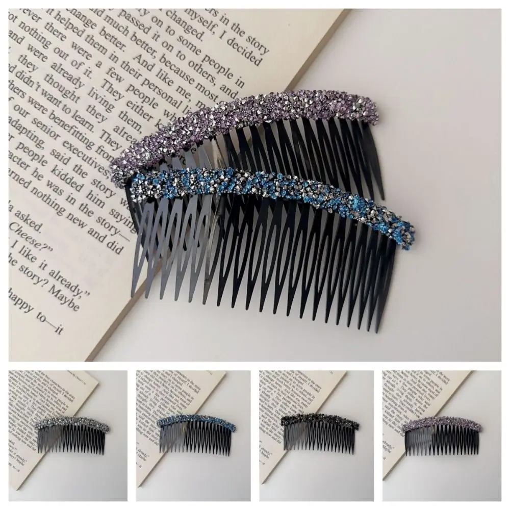 Fashion Korean Rhinestone Comb Hair Clip Invisible Shiny Hair Styling Accessory Hairband Teeth Girls