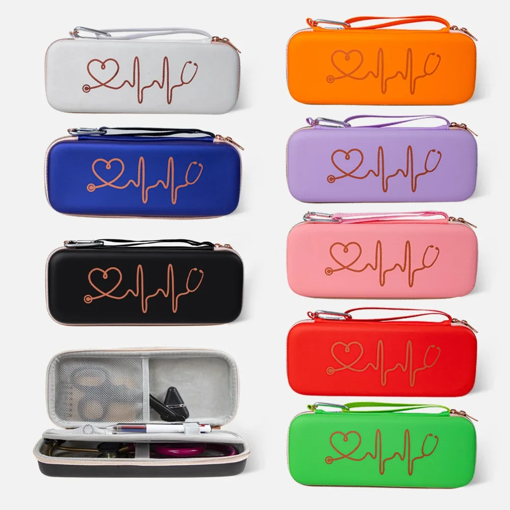 Portable Stethoscope Carrying Case for Littmann Shockproof Hard Shell Stethoscope Storage Bag for 3M with Mesh Pockets Travel
