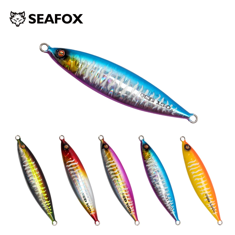 

SF20 SEAFOX SLOWER Long Metal Jig Fishing Lure Slow Cast Jigging Spoon 20G 30G 40G 60G 80 Grtificial Shore Metal Bait Sea Tackle