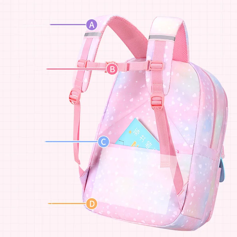 Nova escola mochila ultra leve quiroprático bonito colorido saco de escola para meninas crianças à prova dwaterproof água jardim de infância pequena mochila