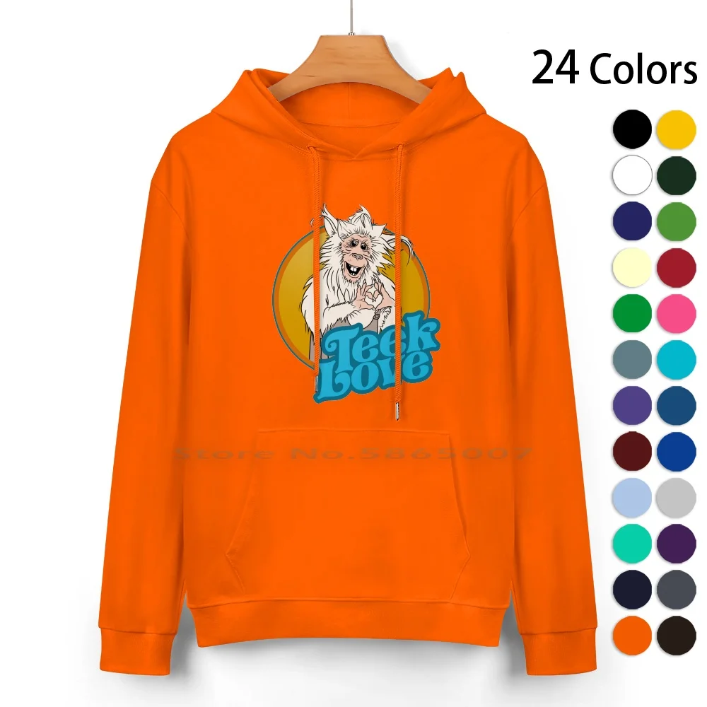 Teek Love Pure Cotton Hoodie Sweater 24 Colors Teek Ewoks Battle Endor Wicket Retro Vintage 100% Cotton Hooded Sweatshirt For