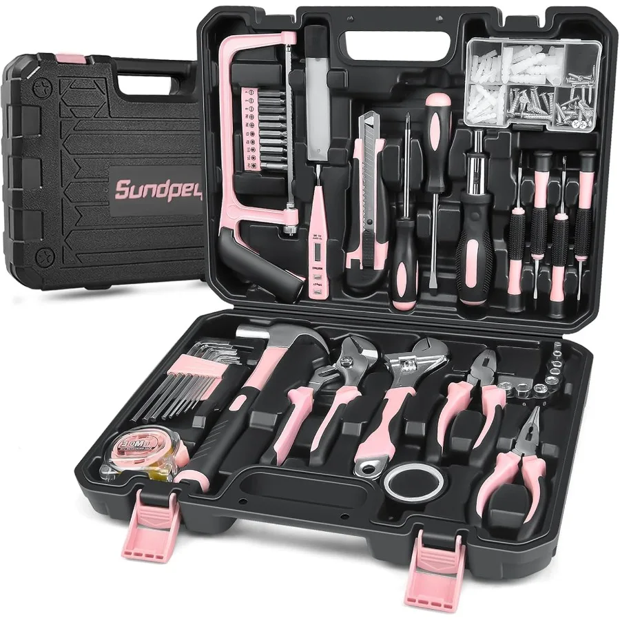 

Sundpey Home Tool Kit 148Pcs Comprehensive Household Starter Basic Hand Repair Portable Tool Set with Case Ratcheting Screwdriv