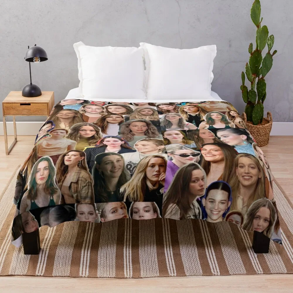 Victoria Pedretti collage Throw Blanket Dorm Room Essentials Polar Sofa Luxury Brand Blankets