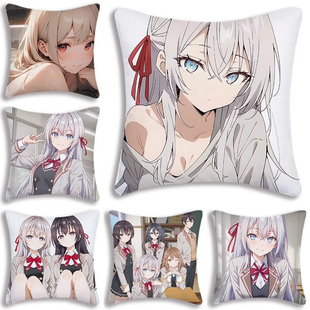 Pillow Cartoon Alya Sometimes Hides Her Feelings in Russian Sofa Decorative Home Double-sided Printing Short Plush Cushion Cover