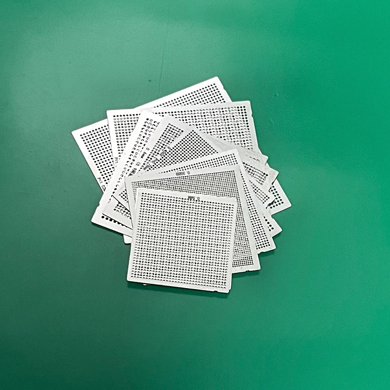 BGA 리볼링 키트 칩 재작업 수리 IC용 범용 스텐실, 0.25 ~ 0.76mm, 10PCs