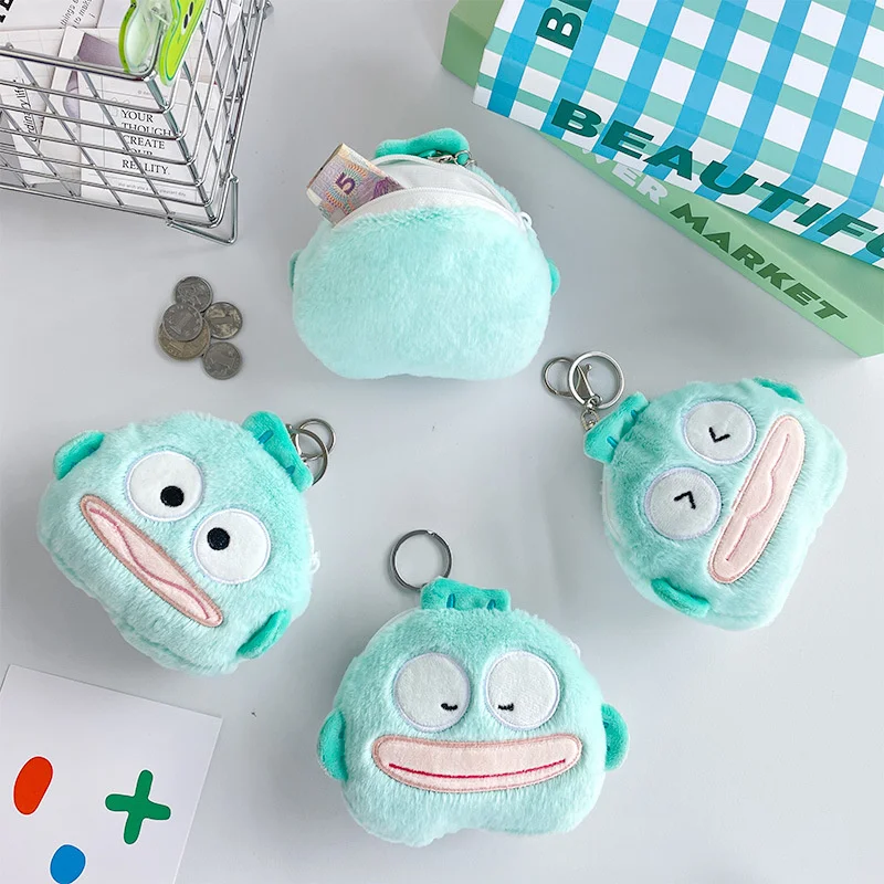 Sanrio Hangyodon Bag Keychain Anime Children Mini Pendant Coin Purse Keyring Girls Cartoon Wallet Keychians Women Christmas Gift