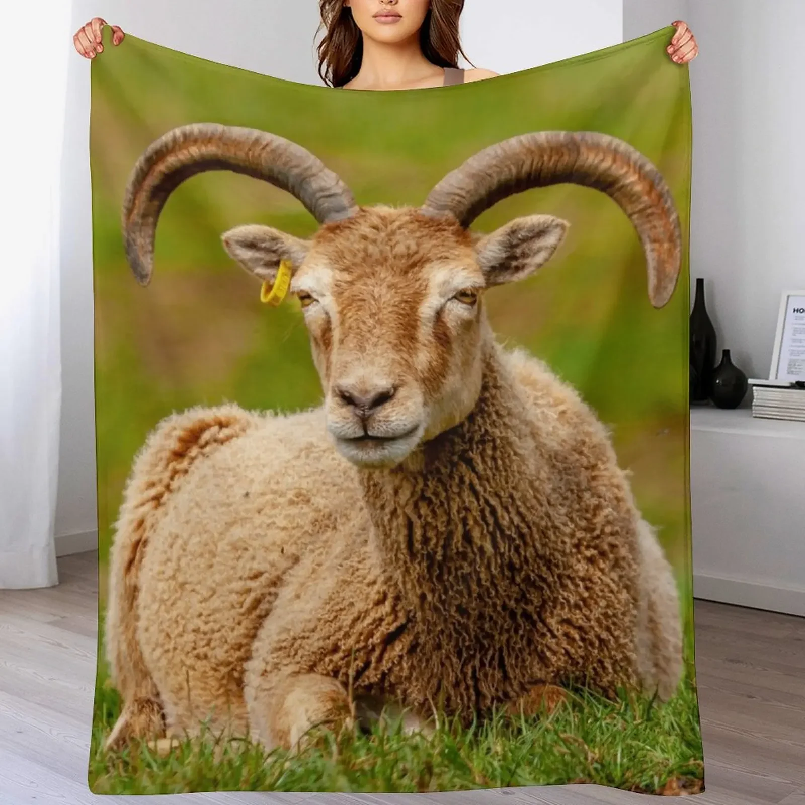 

Soay Sheep Throw Blanket Plush Hairys Fashion Sofas bed plaid Blankets