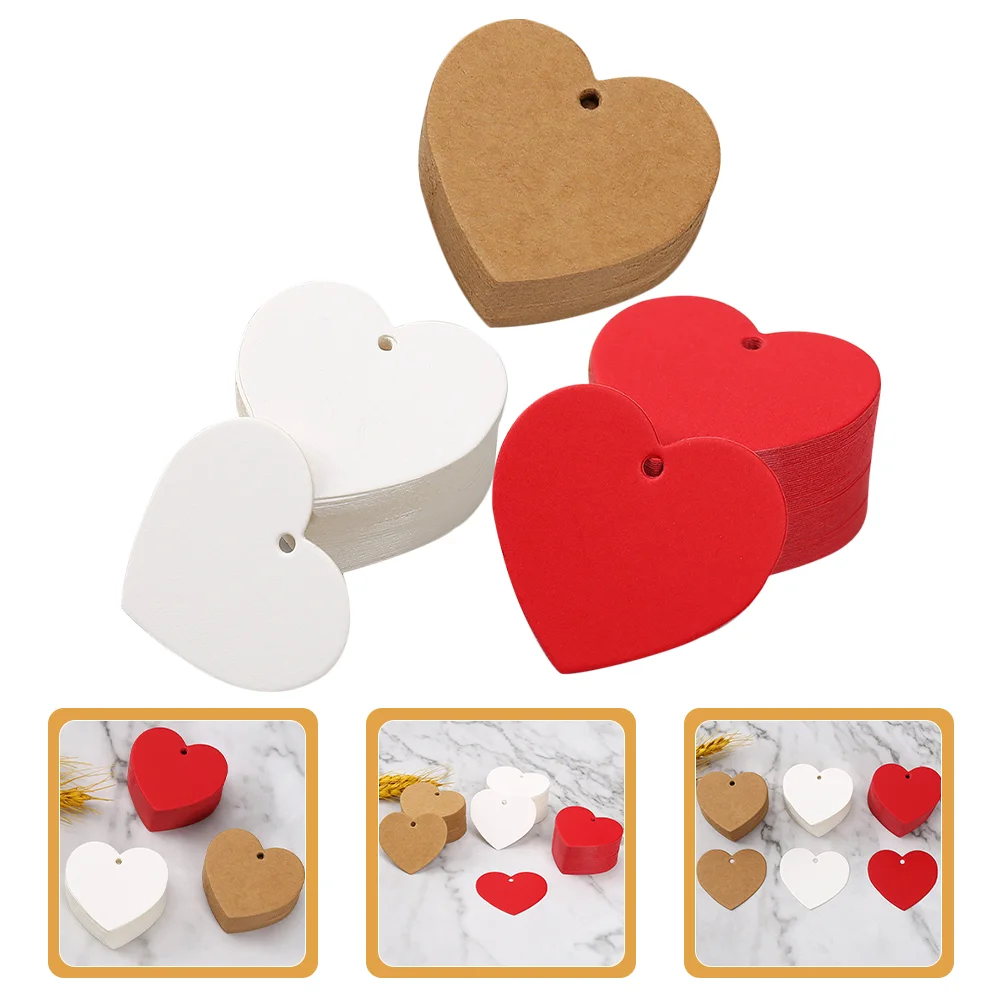 300 Pcs Love Card Paper Tags Blank Gift Lovely Heart Shaped Cutouts Cards Hanging Sticker Labels