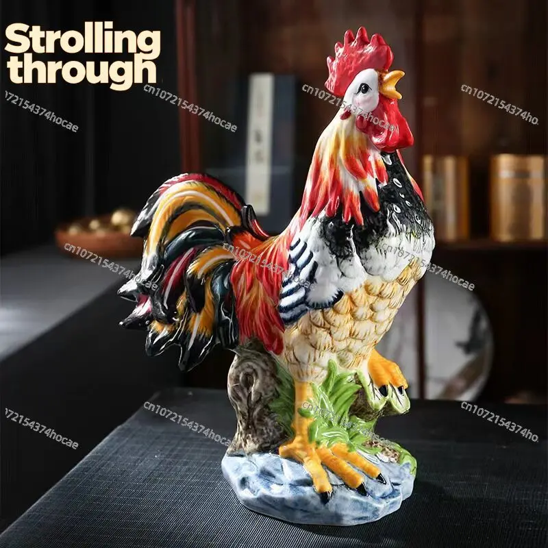 rooster ornament mascot living room wine cabinet entrance decoration handicrafts housewarming
