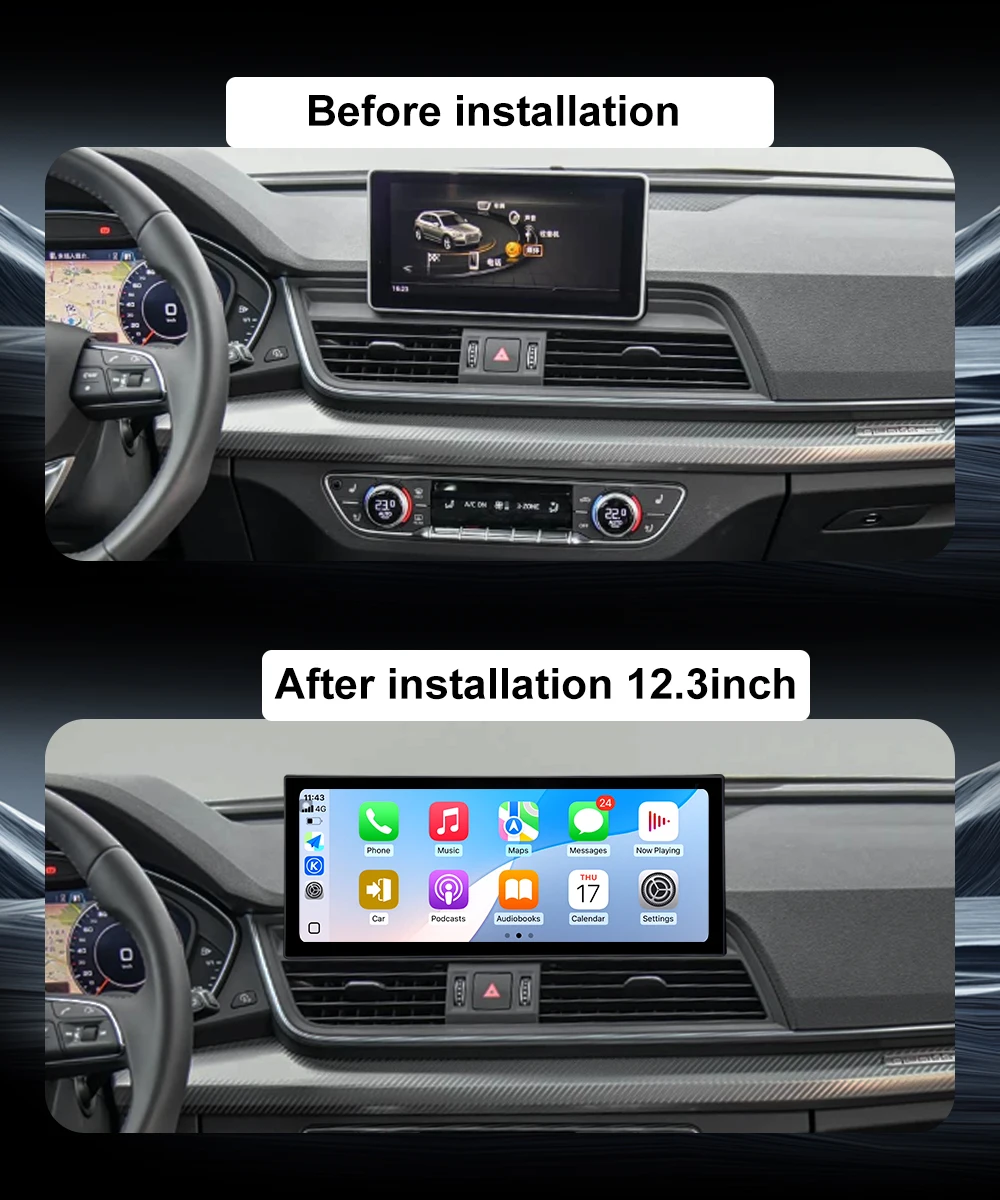 Android16 For Audi Q5L 2018 - 2020 Wireless CarPlay Car Multimedia Stereo DSP GPS Navi Radio Player 4G WIFI BT QLED Touch Screen