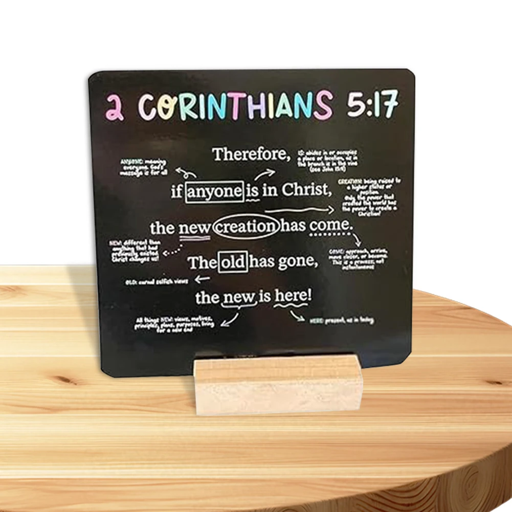 

Набор из 52 карточек с библейскими стихами и деревянной подставкой, карточки для запоминания цитат из Священного Писания, христианские карточки для выпускников на каждый день года