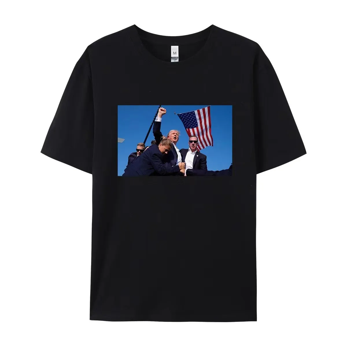 

Trump Rally Shooter 2024 T-shirt, Trump Arrival This T-shirt, European and American plus size short sleeved cotton round neck