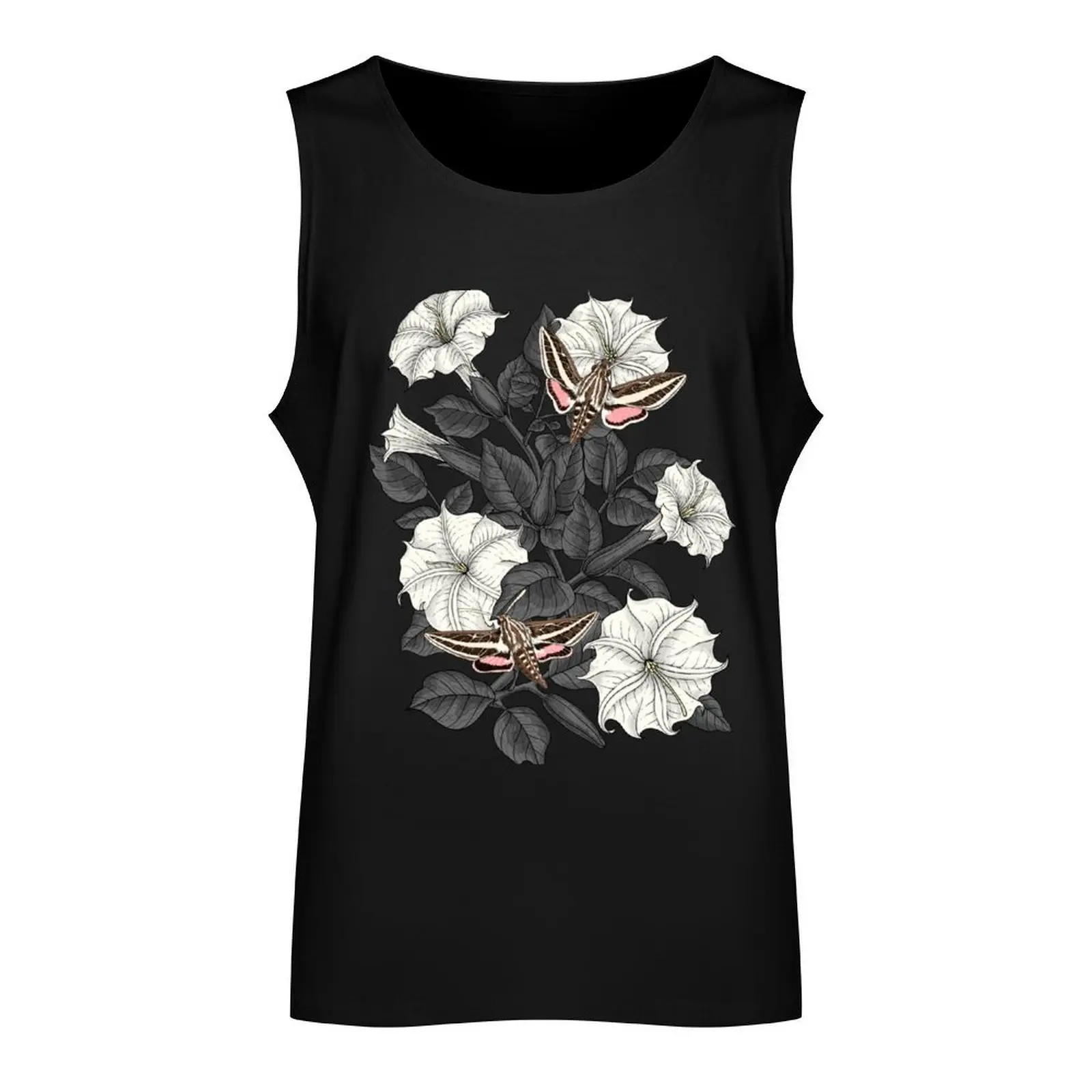 Moonflowers and sphinx moths Tank Top Men's clothing brands Men's sports t-shirt summer clothes for men gym for men