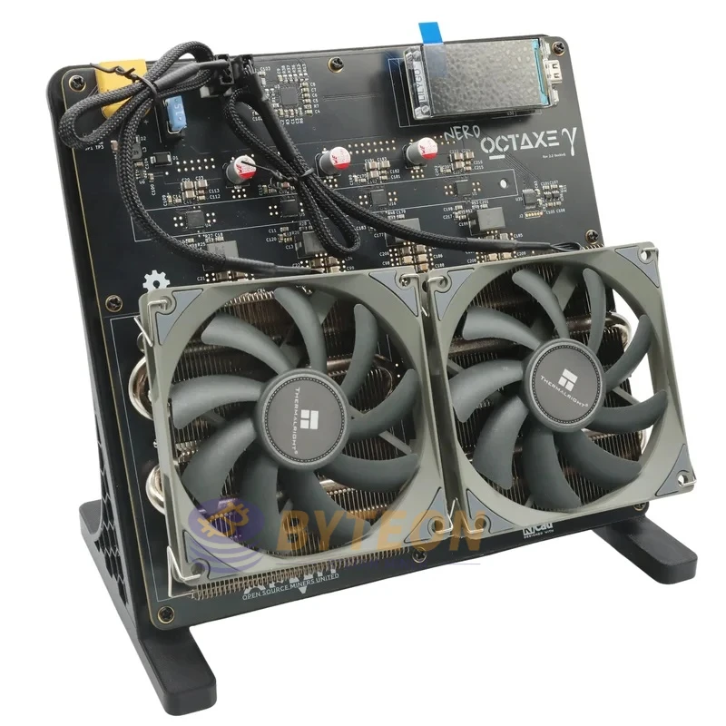 Bitaxe NerdOCTAxe تبريد الهواء 9.6Th/s 160 واط مينر صغير بيتكوين BCH nerdaxe مينر مراوح مزدوجة آلة التعدين التشفير btc BYTEON